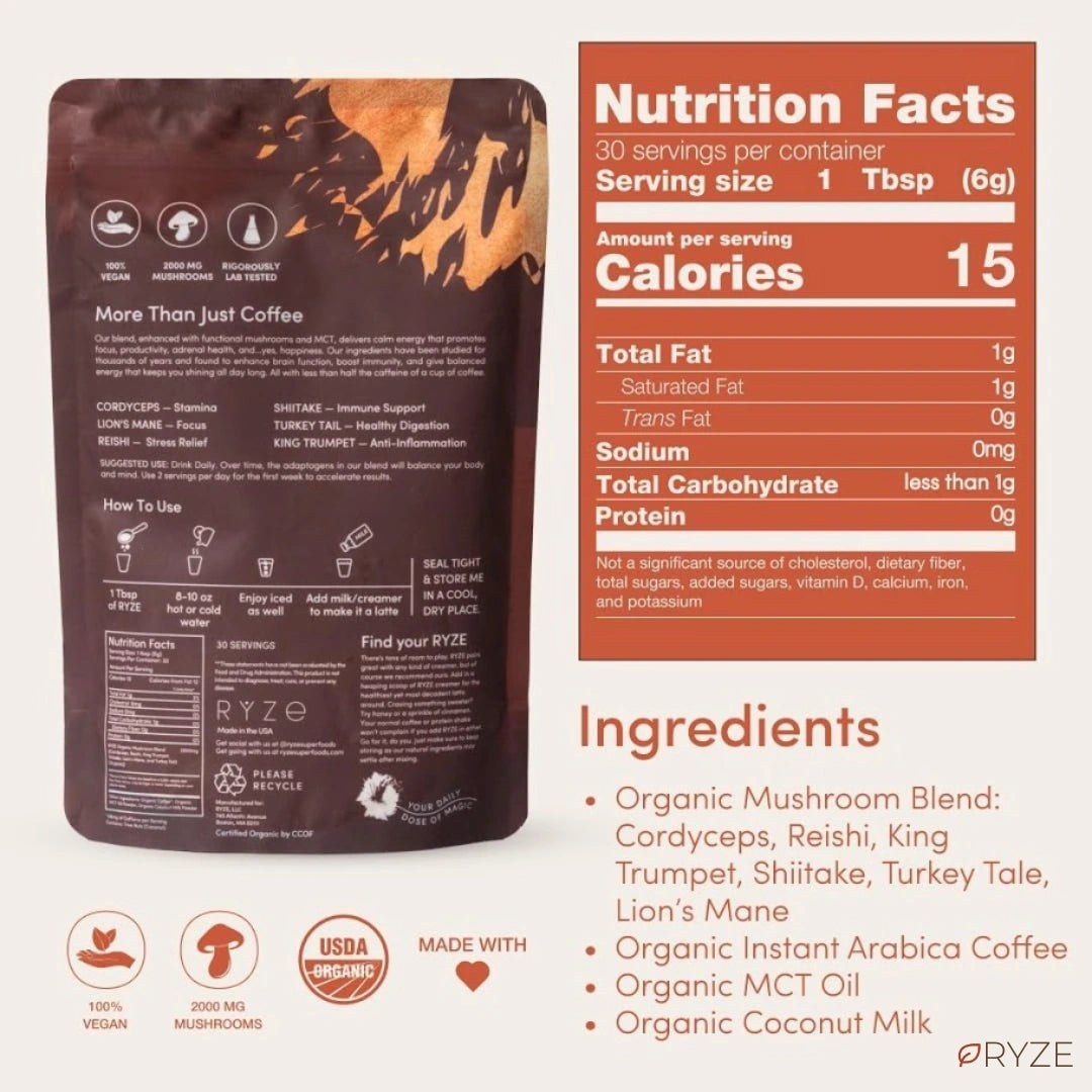 RYZE - El único café 100% natural que cuida tu piel, tu cuerpo, te da energía y concentración todo el día
