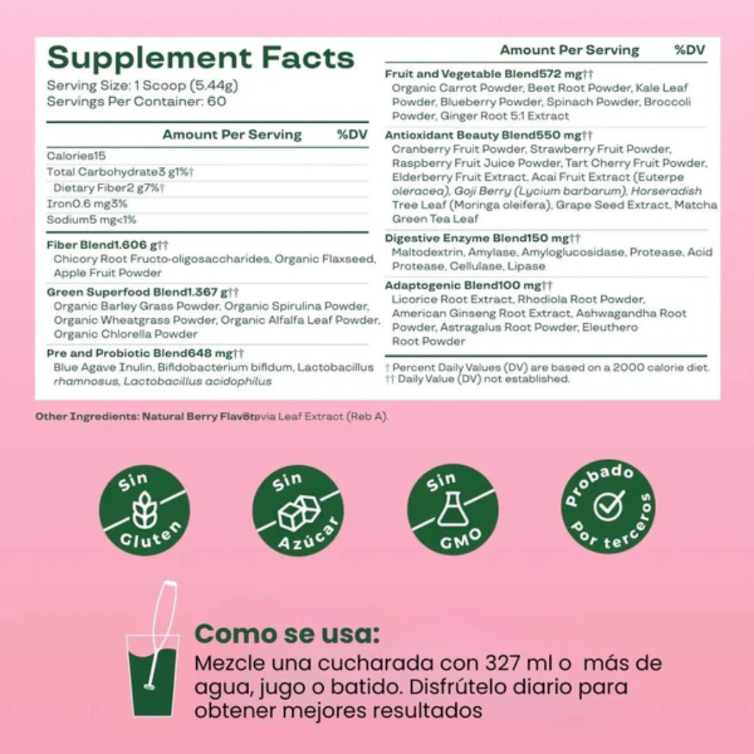 🍒Bloom Greens & Superfoods x2 meses - Tonifica tu cuerpo, reduce tallas y rejuvenece tu piel